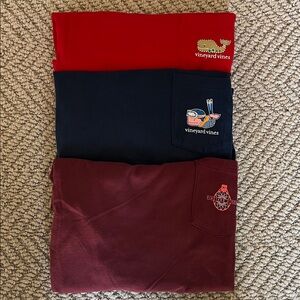 3 Shirts! Vineyard Vines Long Sleeved T-Shirts - Red, Navy, Burgundy, Size XL,18